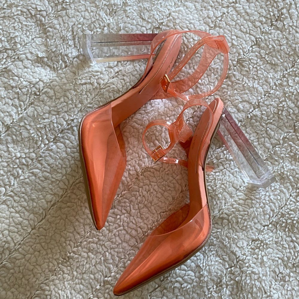 ALDO Acrylic Block Strap Heels